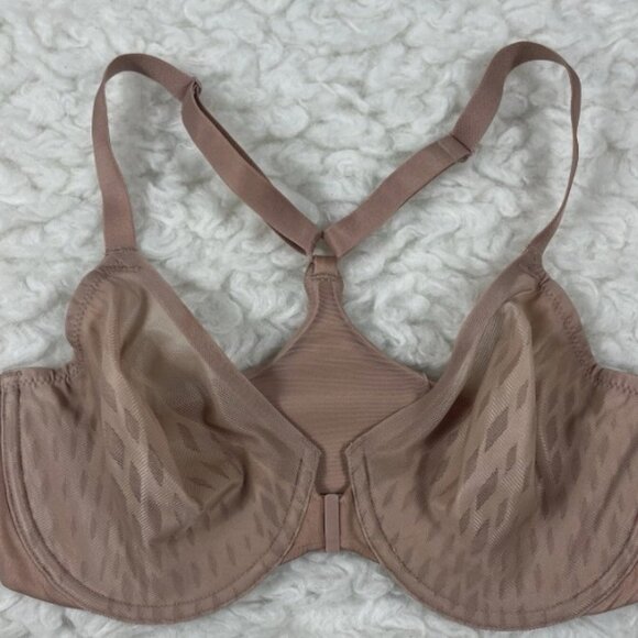 Wacoal Elevated Allure Front Close Underwire Racerback Bra 32DD Tan Nude 855436 - Picture 2 of 5